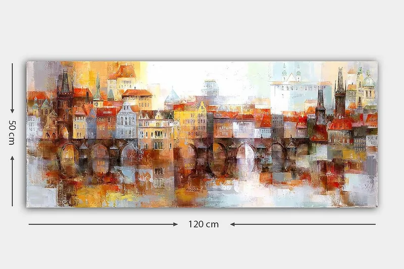 Canvasbilde YTY Buildings & Cityscapes Flerfarget - 120x50 cm - Innredning - Bilder & kunst - Lerretsbilder