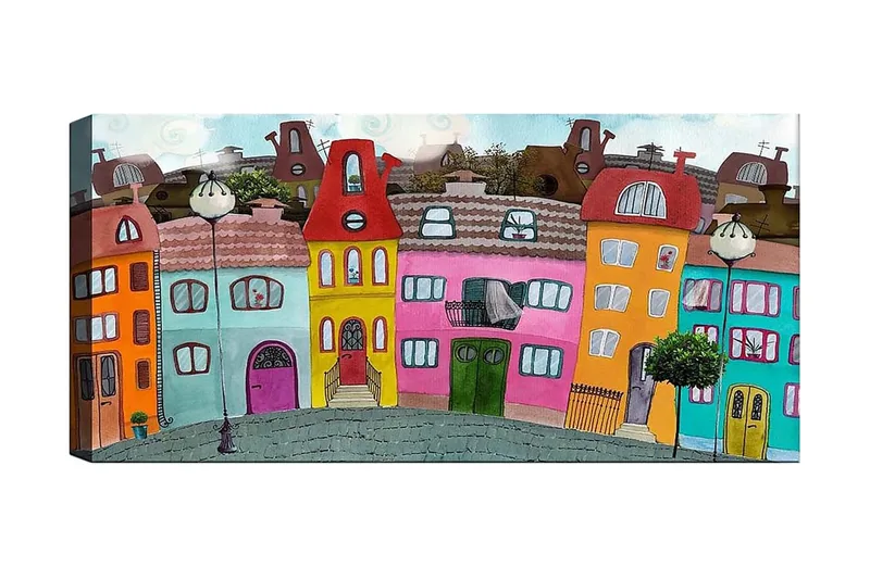 Canvasbilde YTY Buildings & Cityscapes Flerfarget - 120x50 cm - Innredning - Bilder & kunst - Lerretsbilder