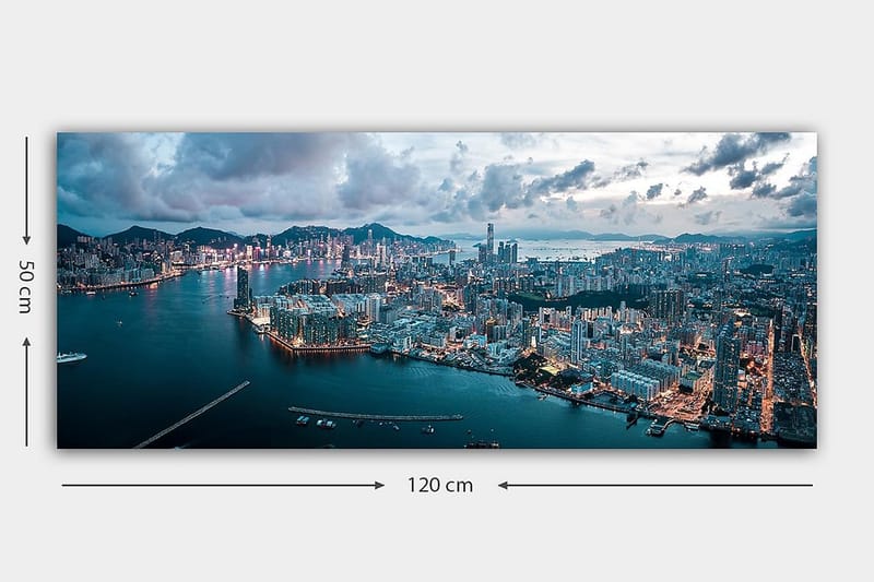 Canvasbilde YTY Cities & Countries Flerfarget - 120x50 cm - Innredning - Bilder & kunst - Lerretsbilder