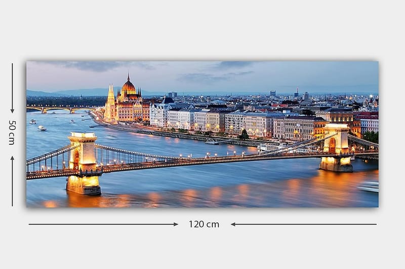 Canvasbilde YTY Cities & Countries Flerfarget - 120x50 cm - Innredning - Bilder & kunst - Lerretsbilder