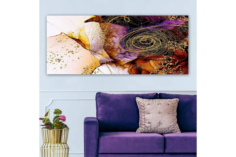 Canvasbilde YTY Floral & Botanical Flerfarget - 120x50 cm - Innredning - Bilder & kunst - Lerretsbilder