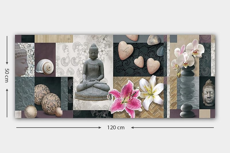 Canvasbilde YTY Floral & Botanical Flerfarget - 120x50 cm - Innredning - Bilder & kunst - Lerretsbilder