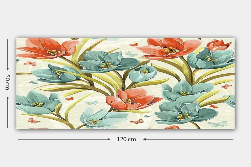 Canvasbilde YTY Floral & Botanical Flerfarget - 120x50 cm - Innredning - Bilder & kunst - Lerretsbilder