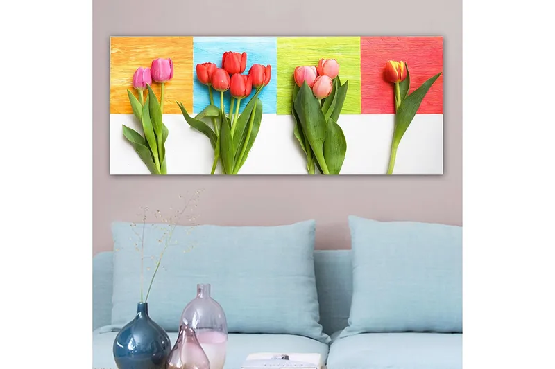 Canvasbilde YTY Floral & Botanical Flerfarget - 120x50 cm - Innredning - Bilder & kunst - Lerretsbilder