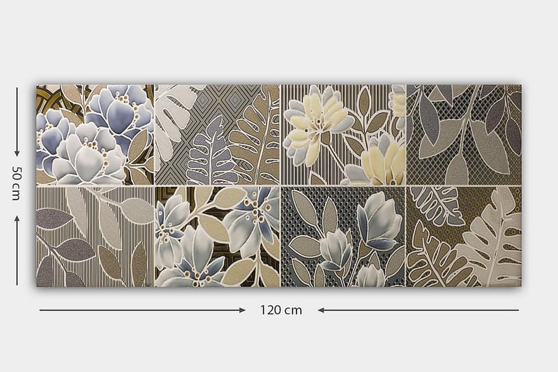 Canvasbilde YTY Floral & Botanical Flerfarget - 120x50 cm - Innredning - Bilder & kunst - Lerretsbilder
