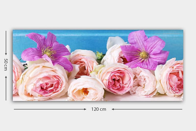 Canvasbilde YTY Floral & Botanical Flerfarget - 120x50 cm - Innredning - Bilder & kunst - Lerretsbilder