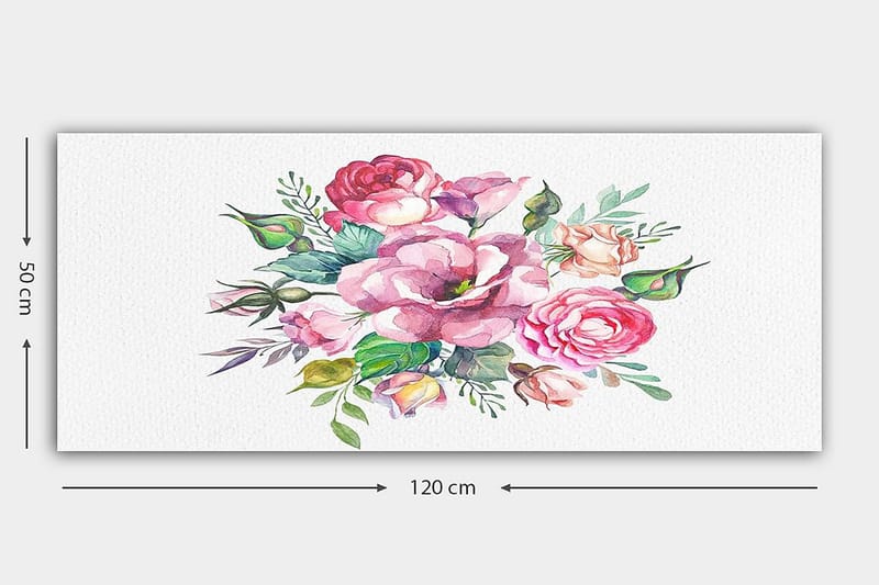 Canvasbilde YTY Floral & Botanical Flerfarget - 120x50 cm - Innredning - Bilder & kunst - Lerretsbilder