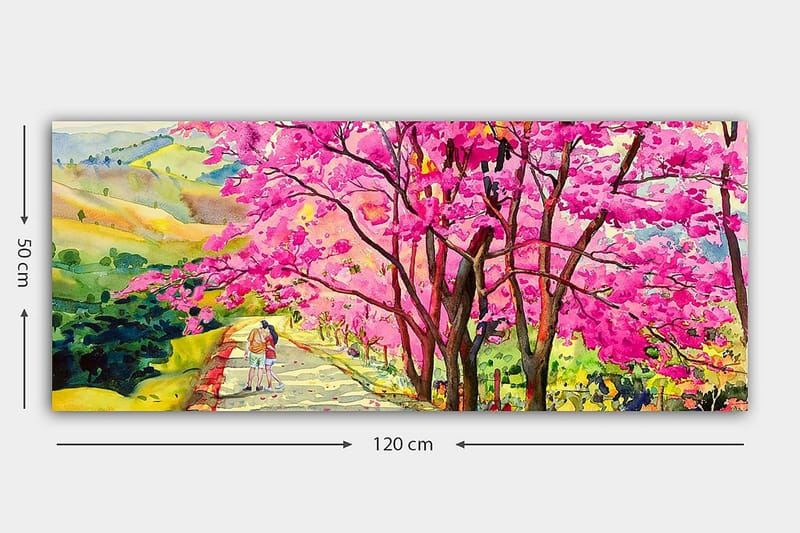 Canvasbilde YTY Floral & Botanical Flerfarget - 120x50 cm - Innredning - Bilder & kunst - Lerretsbilder