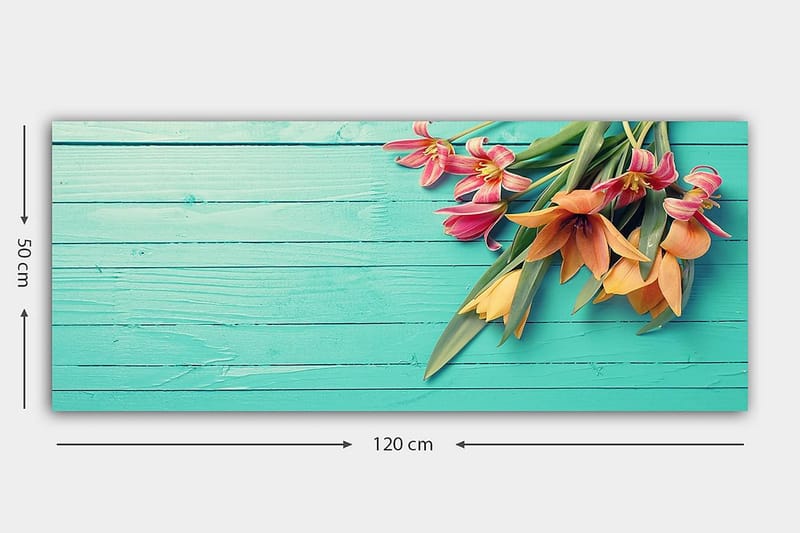 Canvasbilde YTY Floral & Botanical Flerfarget - 120x50 cm - Innredning - Bilder & kunst - Lerretsbilder