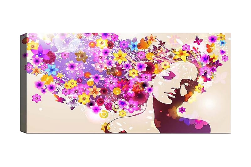 Canvasbilde YTY Floral & Botanical Flerfarget - 120x50 cm - Innredning - Bilder & kunst - Lerretsbilder