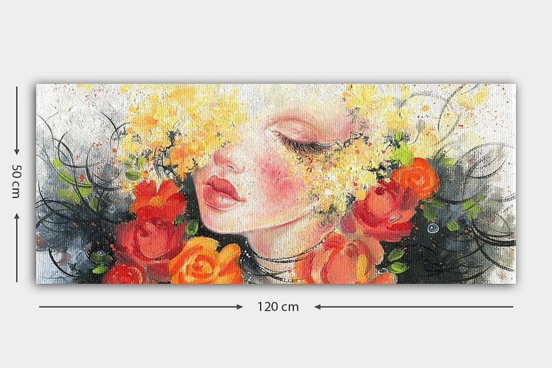 Canvasbilde YTY Floral & Botanical Flerfarget - 120x50 cm - Innredning - Bilder & kunst - Lerretsbilder