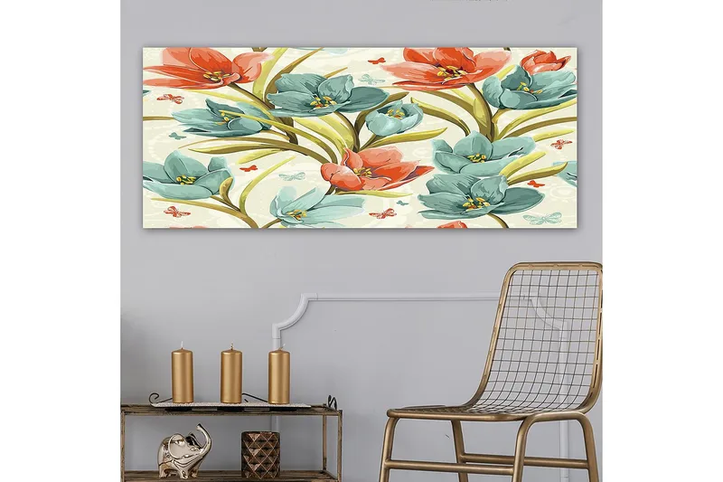Canvasbilde YTY Floral & Botanical Flerfarget - 120x50 cm - Innredning - Bilder & kunst - Lerretsbilder