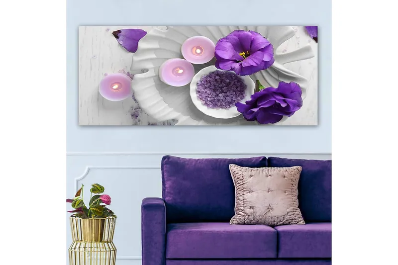 Canvasbilde YTY Floral & Botanical Flerfarget - 120x50 cm - Innredning - Bilder & kunst - Lerretsbilder