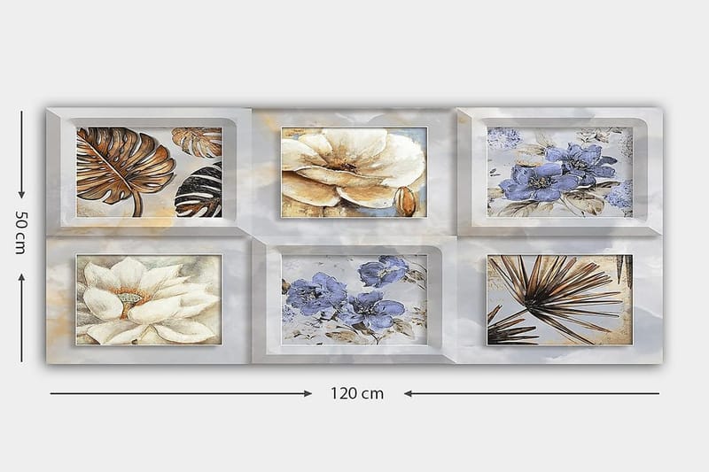 Canvasbilde YTY Floral & Botanical Flerfarget - 120x50 cm - Innredning - Bilder & kunst - Lerretsbilder