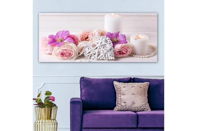 Canvasbilde YTY Floral & Botanical Flerfarget - 120x50 cm - Innredning - Bilder & kunst - Lerretsbilder