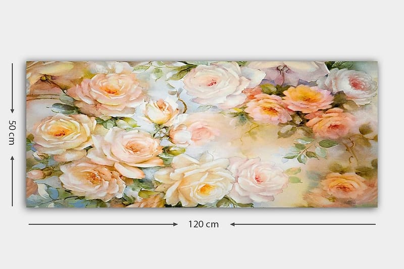 Canvasbilde YTY Floral & Botanical Flerfarget - 120x50 cm - Innredning - Bilder & kunst - Lerretsbilder