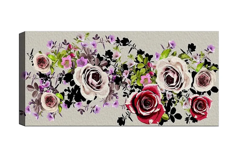 Canvasbilde YTY Floral & Botanical Flerfarget, 120x50 cm