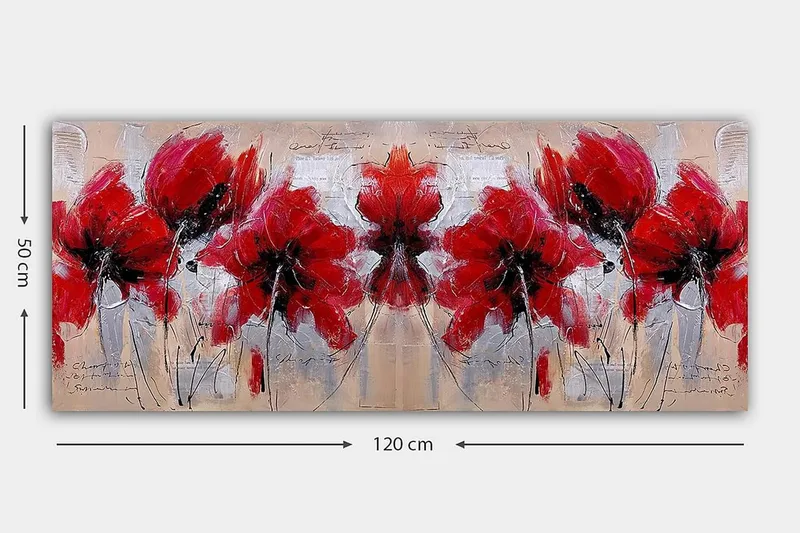 Canvasbilde YTY Floral & Botanical Flerfarget - 120x50 cm - Innredning - Bilder & kunst - Lerretsbilder