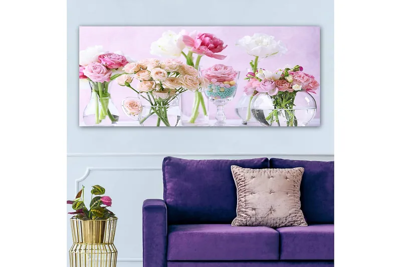 Canvasbilde YTY Floral & Botanical Flerfarget - 120x50 cm - Innredning - Bilder & kunst - Lerretsbilder