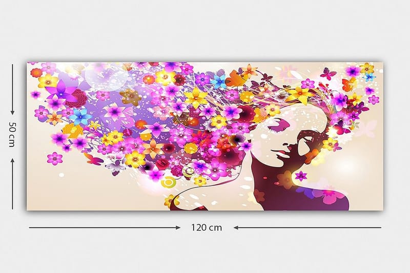 Canvasbilde YTY Floral & Botanical Flerfarget - 120x50 cm - Innredning - Bilder & kunst - Lerretsbilder