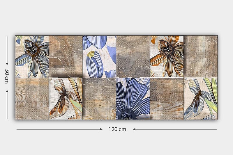 Canvasbilde YTY Floral & Botanical Flerfarget - 120x50 cm - Innredning - Bilder & kunst - Lerretsbilder