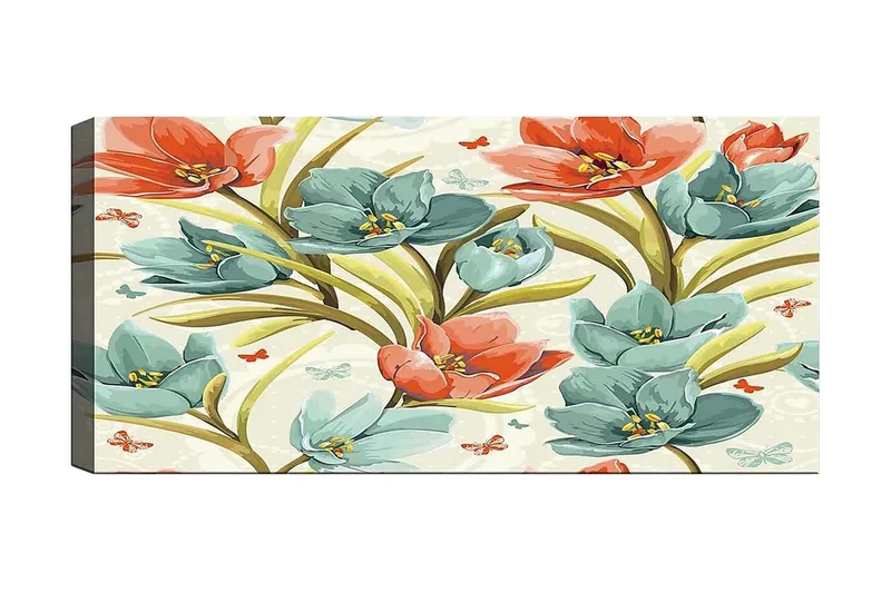Canvasbilde YTY Floral & Botanical Flerfarget - 120x50 cm - Innredning - Bilder & kunst - Lerretsbilder