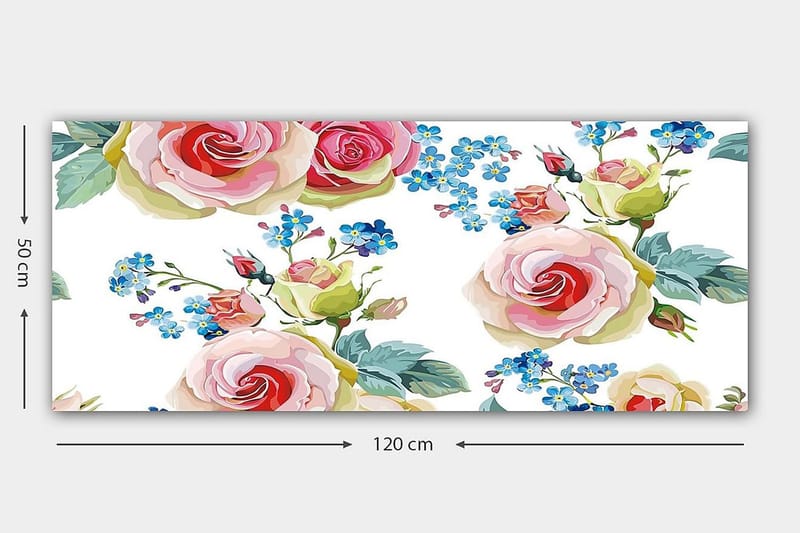 Canvasbilde YTY Floral & Botanical Flerfarget - 120x50 cm - Innredning - Bilder & kunst - Lerretsbilder