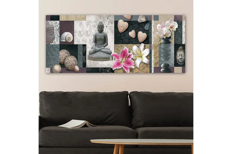 Canvasbilde YTY Floral & Botanical Flerfarget - 120x50 cm - Innredning - Bilder & kunst - Lerretsbilder