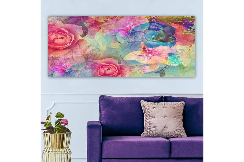 Canvasbilde YTY Floral & Botanical Flerfarget - 120x50 cm - Innredning - Bilder & kunst - Lerretsbilder