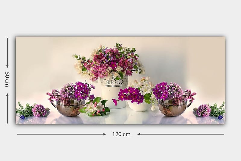 Canvasbilde YTY Floral & Botanical Flerfarget - 120x50 cm - Innredning - Bilder & kunst - Lerretsbilder