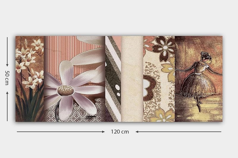 Canvasbilde YTY Floral & Botanical Flerfarget - 120x50 cm - Innredning - Bilder & kunst - Lerretsbilder