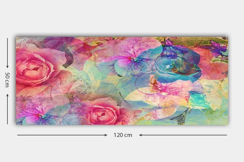 Canvasbilde YTY Floral & Botanical Flerfarget - 120x50 cm - Innredning - Bilder & kunst - Lerretsbilder