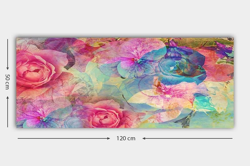 Canvasbilde YTY Floral & Botanical Flerfarget - 120x50 cm - Innredning - Bilder & kunst - Lerretsbilder