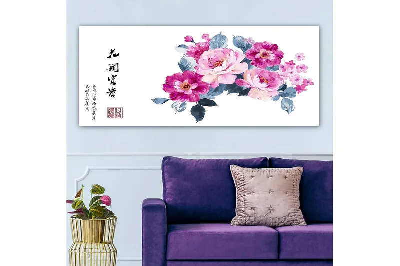 Canvasbilde YTY Floral & Botanical Flerfarget - 120x50 cm - Innredning - Bilder & kunst - Lerretsbilder