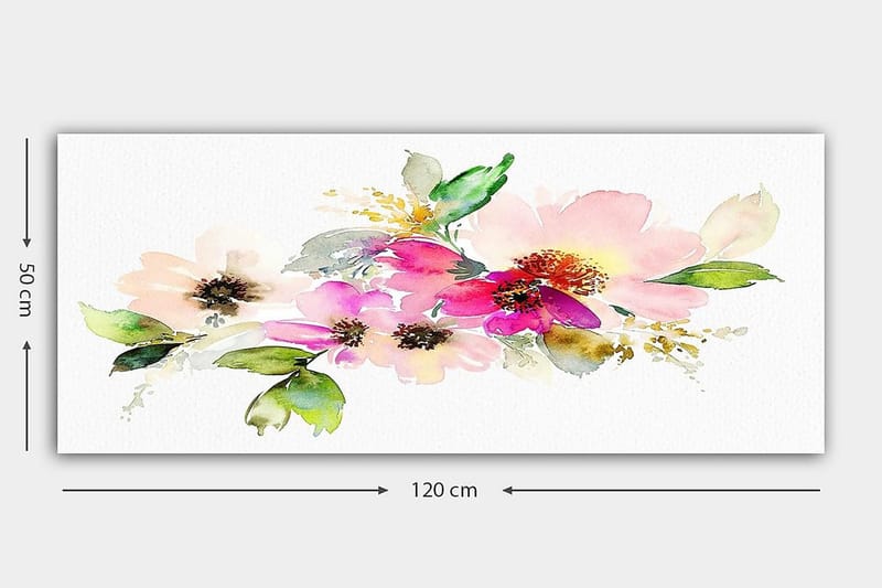 Canvasbilde YTY Floral & Botanical Flerfarget - 120x50 cm - Innredning - Bilder & kunst - Lerretsbilder