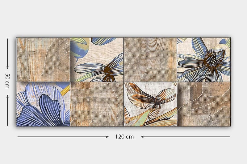 Canvasbilde YTY Floral & Botanical Flerfarget - 120x50 cm - Innredning - Bilder & kunst - Lerretsbilder