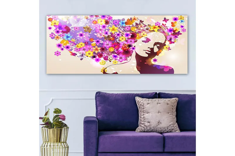 Canvasbilde YTY Floral & Botanical Flerfarget - 120x50 cm - Innredning - Bilder & kunst - Lerretsbilder
