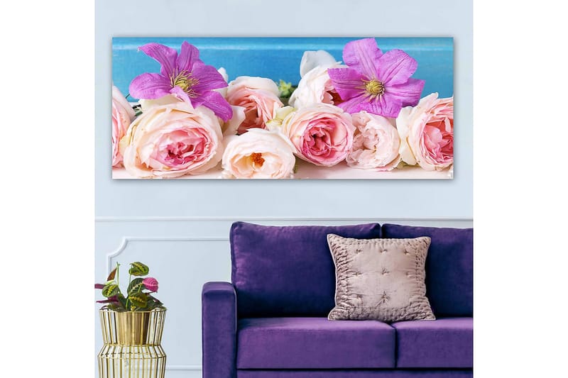 Canvasbilde YTY Floral & Botanical Flerfarget - 120x50 cm - Innredning - Bilder & kunst - Lerretsbilder