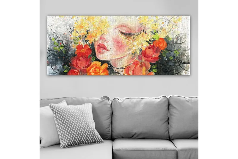 Canvasbilde YTY Floral & Botanical Flerfarget - 120x50 cm - Innredning - Bilder & kunst - Lerretsbilder