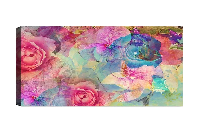 Canvasbilde YTY Floral & Botanical Flerfarget - 120x50 cm - Innredning - Bilder & kunst - Lerretsbilder