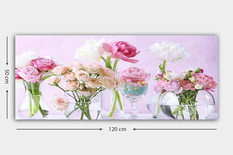 Canvasbilde YTY Floral & Botanical Flerfarget - 120x50 cm - Innredning - Bilder & kunst - Lerretsbilder