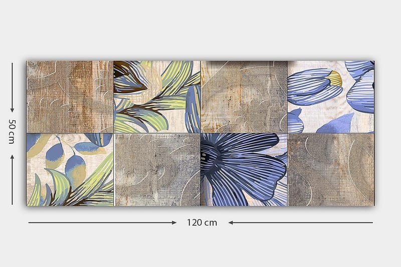 Canvasbilde YTY Floral & Botanical Flerfarget - 120x50 cm - Innredning - Bilder & kunst - Lerretsbilder