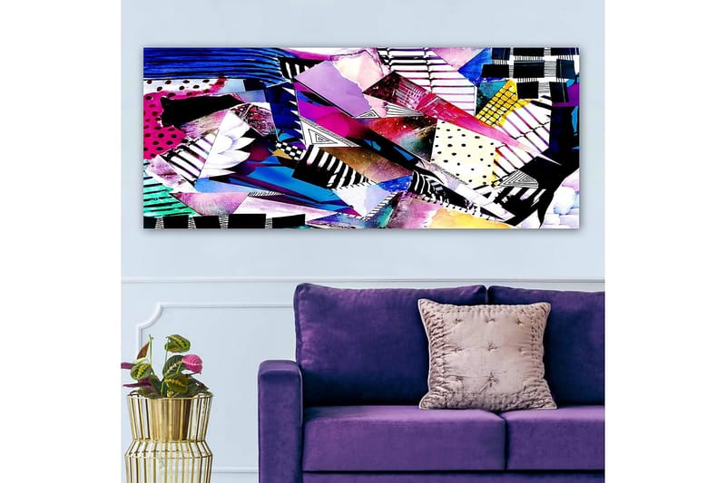 Canvasbilde YTY Geometric Flerfarget - 120x50 cm - Innredning - Bilder & kunst - Lerretsbilder