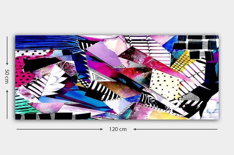 Canvasbilde YTY Geometric Flerfarget - 120x50 cm - Innredning - Bilder & kunst - Lerretsbilder