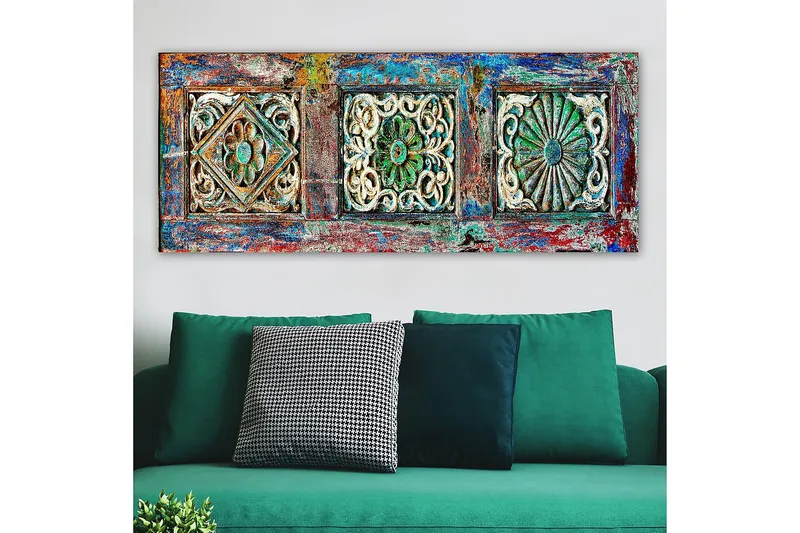 Canvasbilde YTY Geometric Flerfarget - 120x50 cm - Innredning - Bilder & kunst - Lerretsbilder