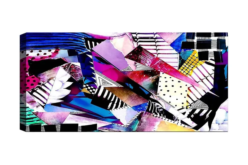 Canvasbilde YTY Geometric Flerfarget - 120x50 cm - Innredning - Bilder & kunst - Lerretsbilder