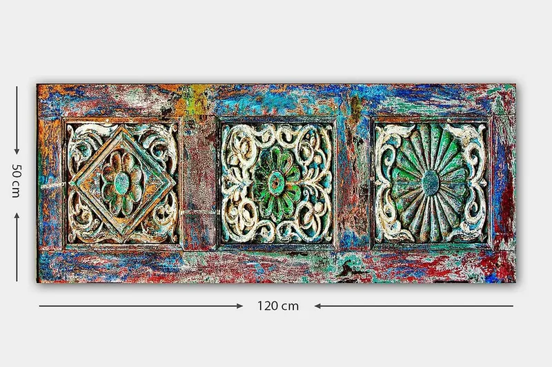 Canvasbilde YTY Geometric Flerfarget - 120x50 cm - Innredning - Bilder & kunst - Lerretsbilder