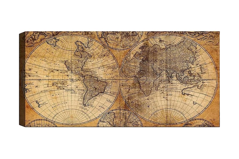 Canvasbilde YTY Map Flerfarget - 120x50 cm - Innredning - Bilder & kunst - Lerretsbilder