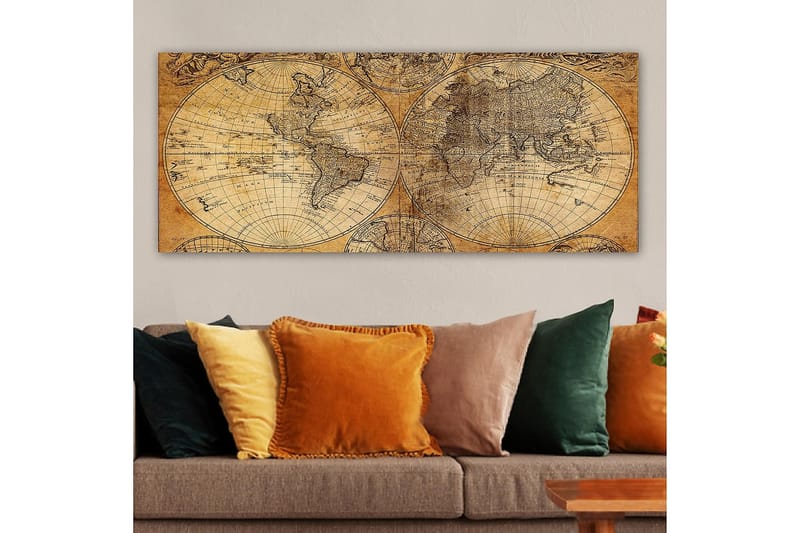 Canvasbilde YTY Map Flerfarget - 120x50 cm - Innredning - Bilder & kunst - Lerretsbilder