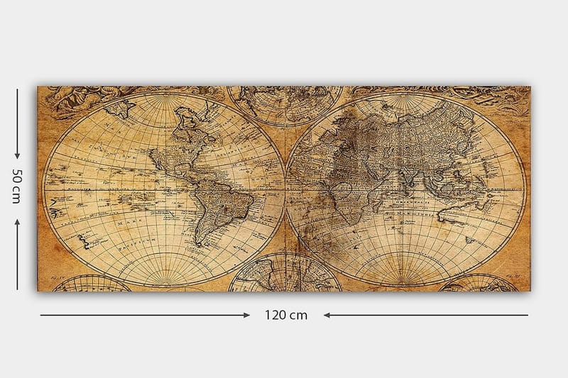 Canvasbilde YTY Map Flerfarget - 120x50 cm - Innredning - Bilder & kunst - Lerretsbilder